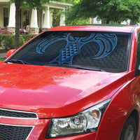 Kikorangi Maori Ta Moko Poutama Art Auto Sun Shade - Polynesian Pride