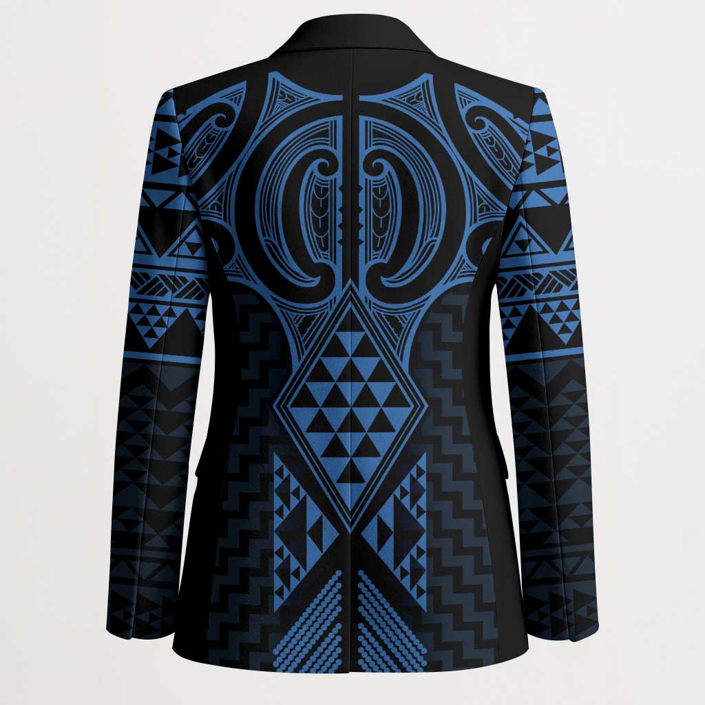 Kikorangi Maori Ta Moko Poutama Art Blazer - Polynesian Pride