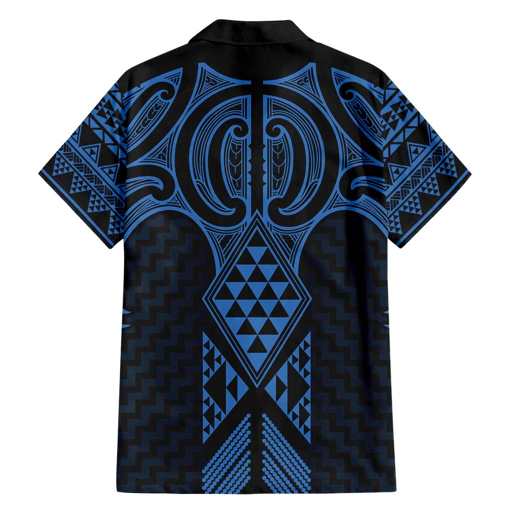 Kikorangi Maori Ta Moko Poutama Art Family Matching Off Shoulder Short Dress and Hawaiian Shirt LT9 - Polynesian Pride