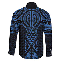 Kikorangi Maori Ta Moko Poutama Art Family Matching Summer Maxi Dress and Hawaiian Shirt LT9 - Polynesian Pride