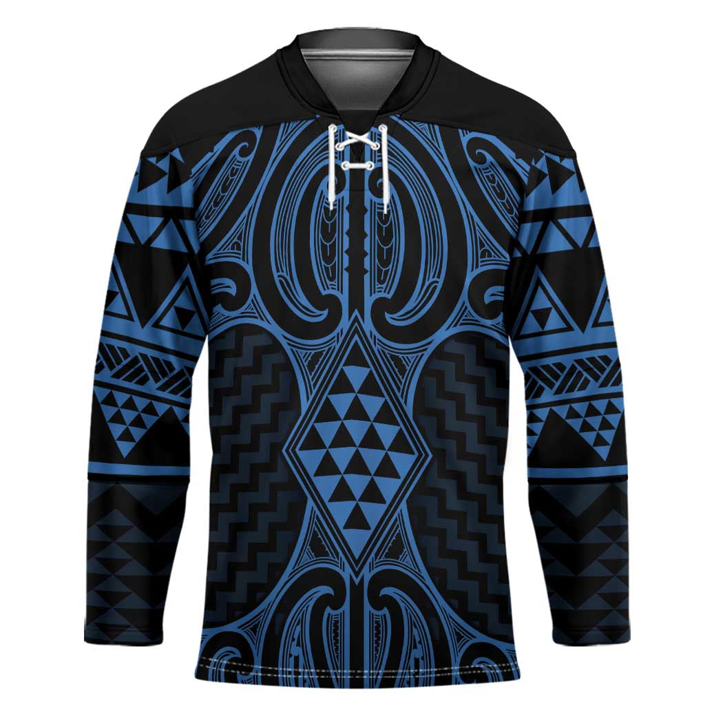 Kikorangi Maori Ta Moko Poutama Art Hockey Jersey - Polynesian Pride