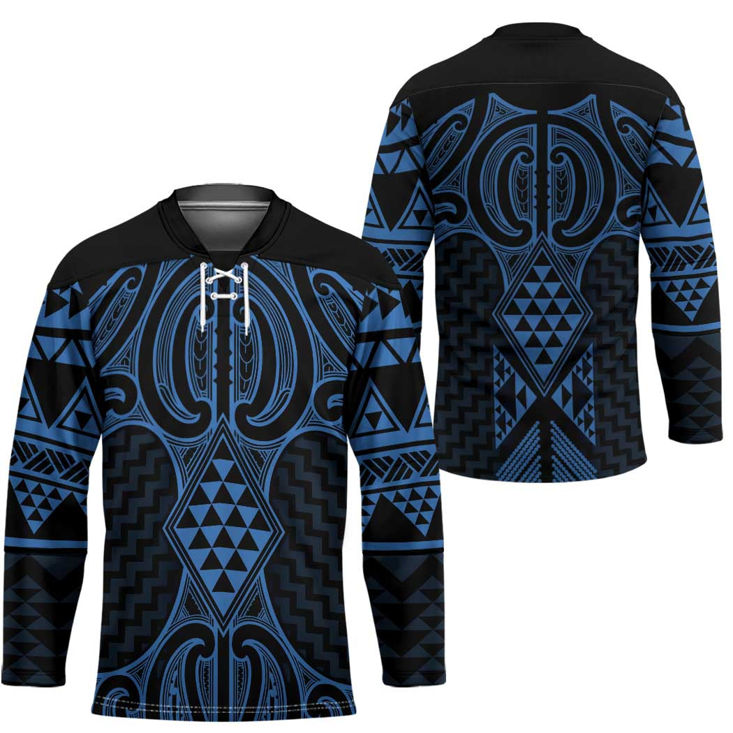 Kikorangi Maori Ta Moko Poutama Art Hockey Jersey - Polynesian Pride