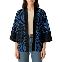 Kikorangi Maori Ta Moko Poutama Art Kimono - Polynesian Pride