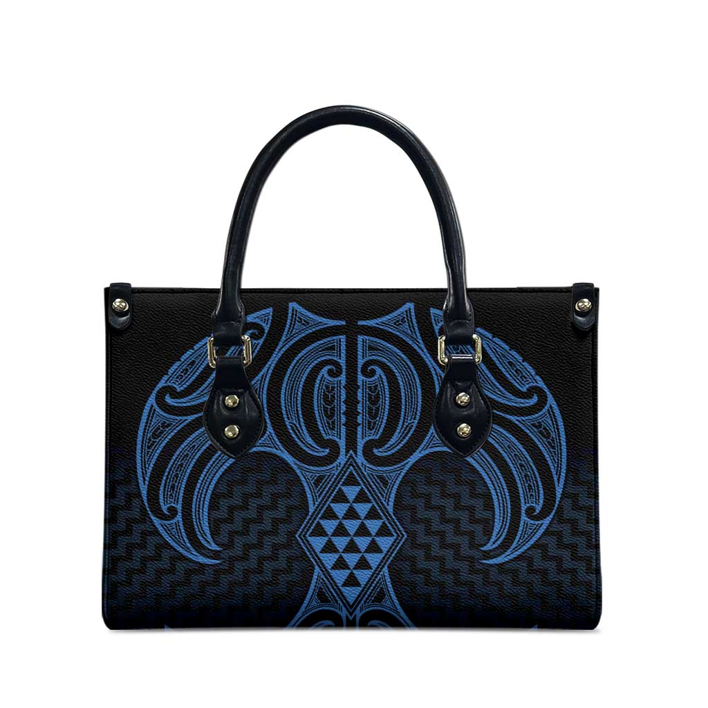 Kikorangi Maori Ta Moko Poutama Art Leather Bag - Polynesian Pride
