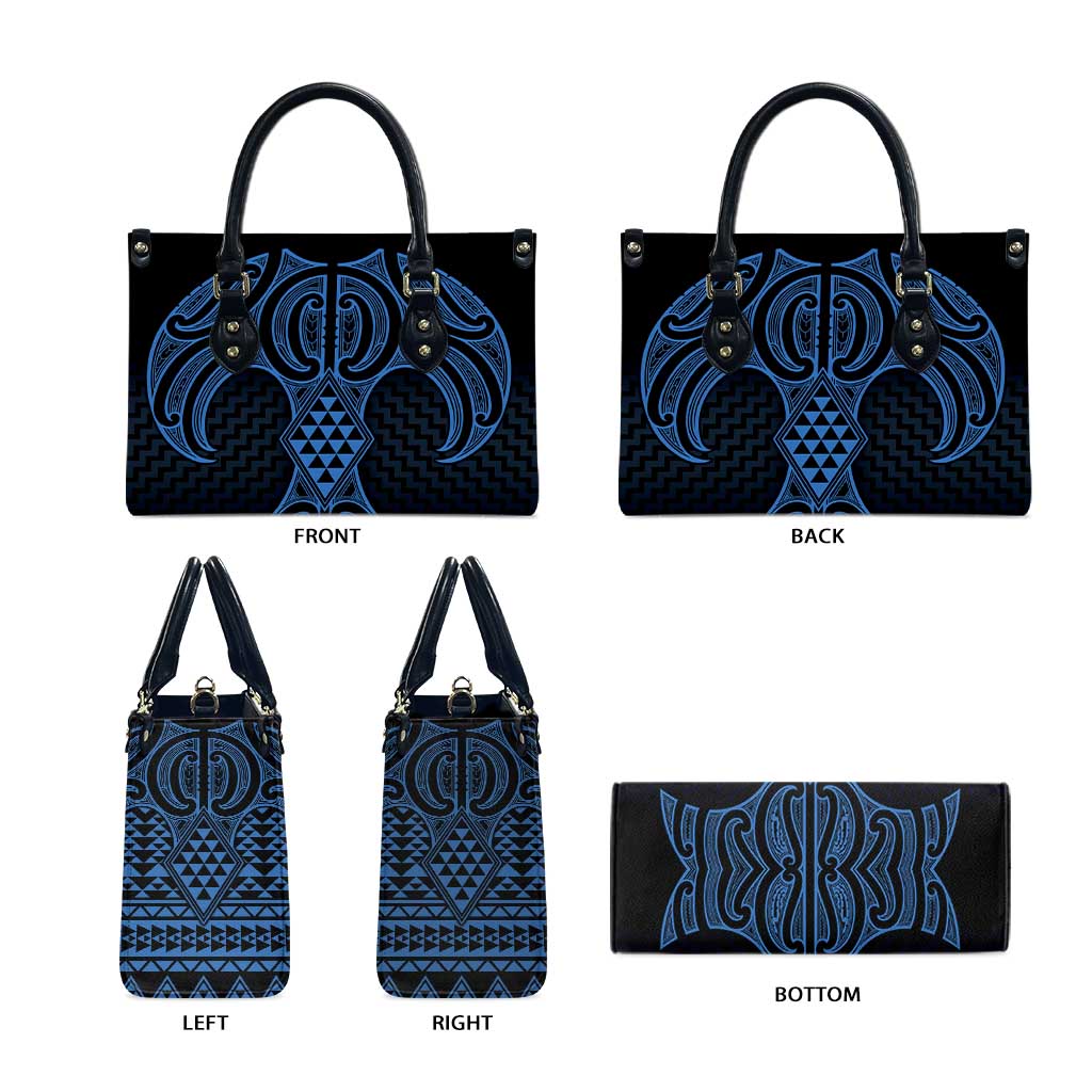 Kikorangi Maori Ta Moko Poutama Art Leather Bag - Polynesian Pride