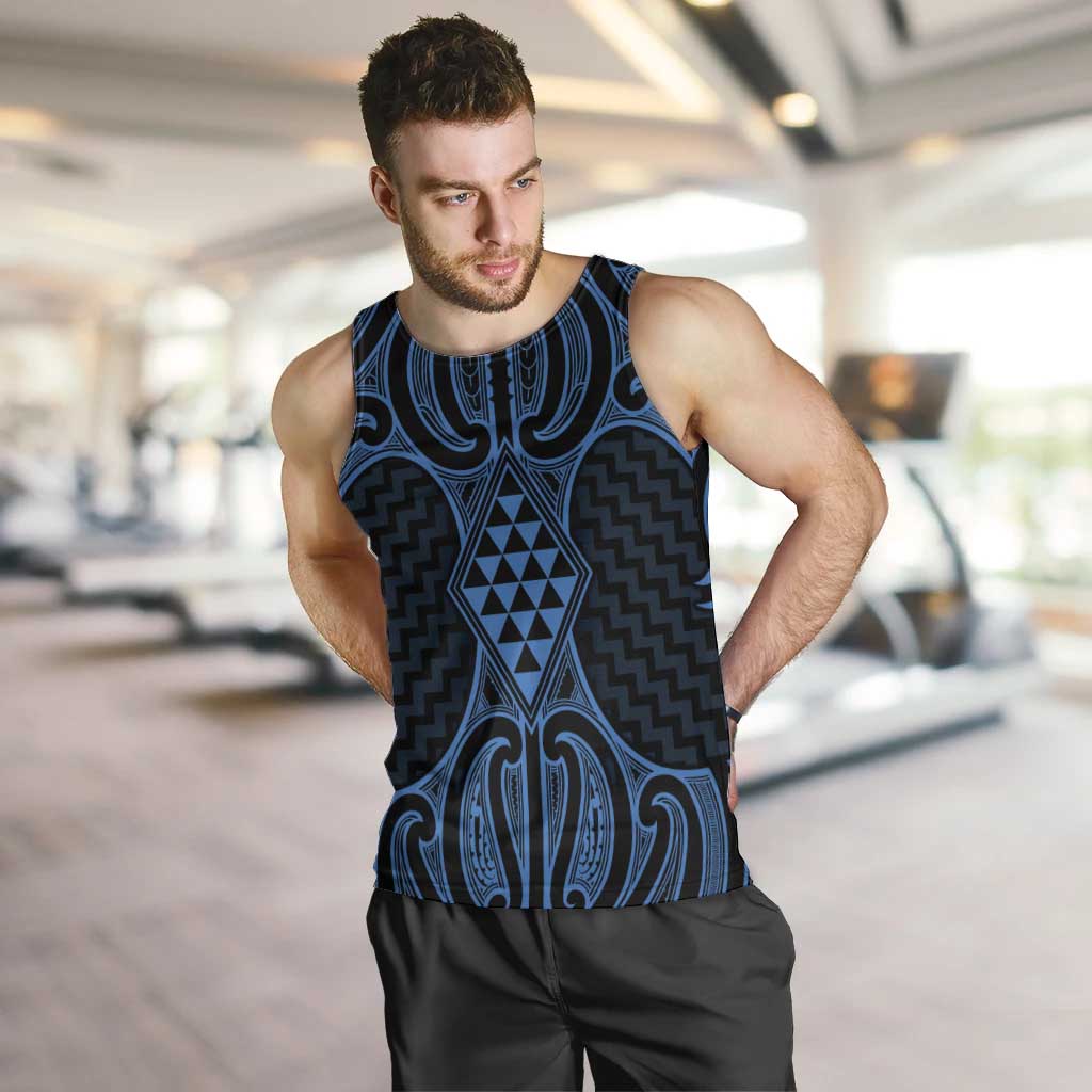 Kikorangi Maori Ta Moko Poutama Art Men Tank Top