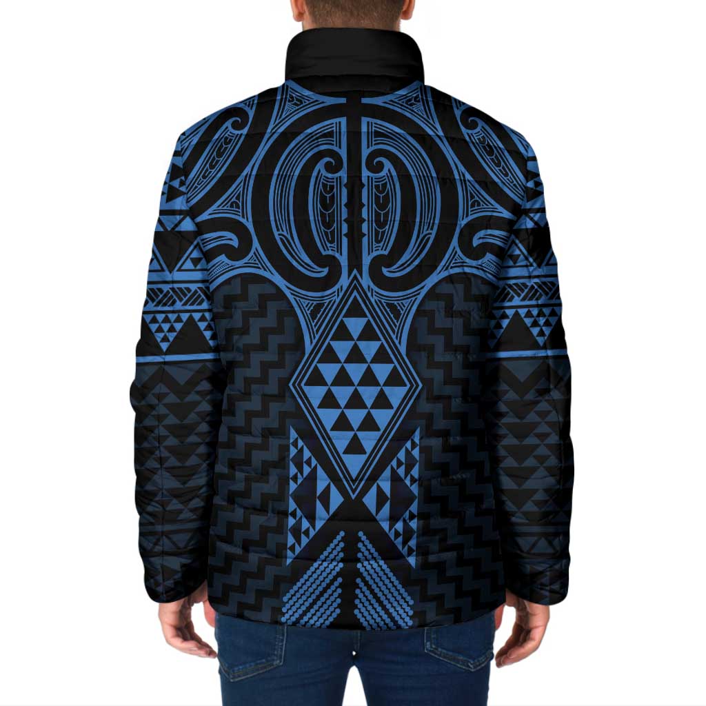 Kikorangi Maori Ta Moko Poutama Art Padded Jacket - Polynesian Pride
