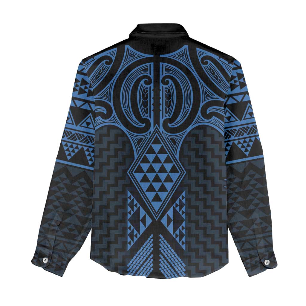 Kikorangi Maori Ta Moko Poutama Art Women Casual Shirt LT9 - Polynesian Pride