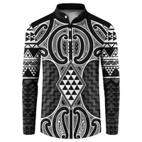 Ma Maori Ta Moko Poutama Art Button Sweatshirt