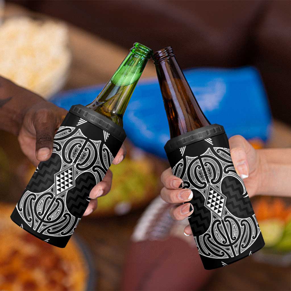 Ma Maori Ta Moko Poutama Art 4 in 1 Can Cooler Tumbler