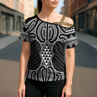 Ma Maori Ta Moko Poutama Art Cross Shoulder Shirt - Polynesian Pride
