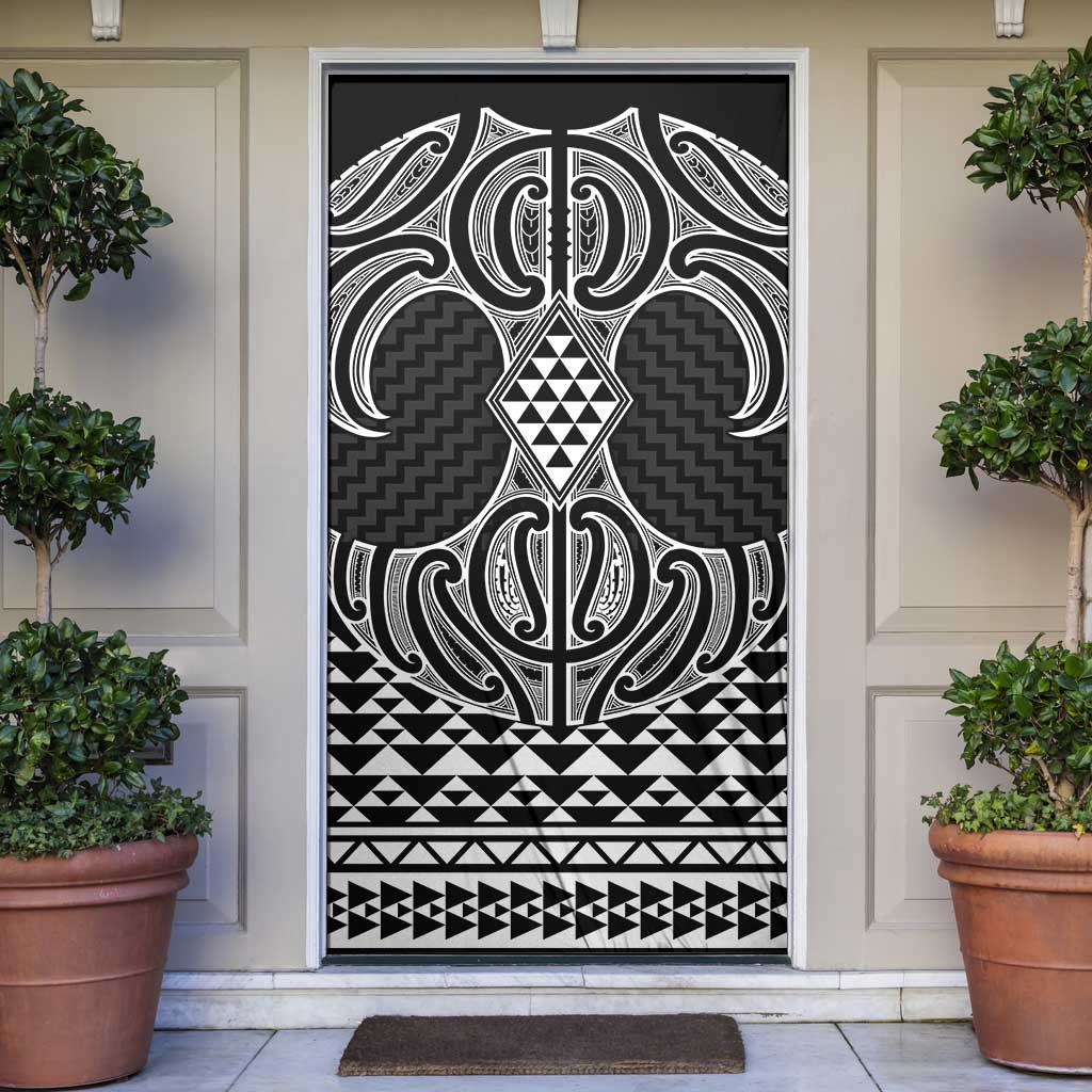 Ma Maori Ta Moko Poutama Art Door Cover - Polynesian Pride
