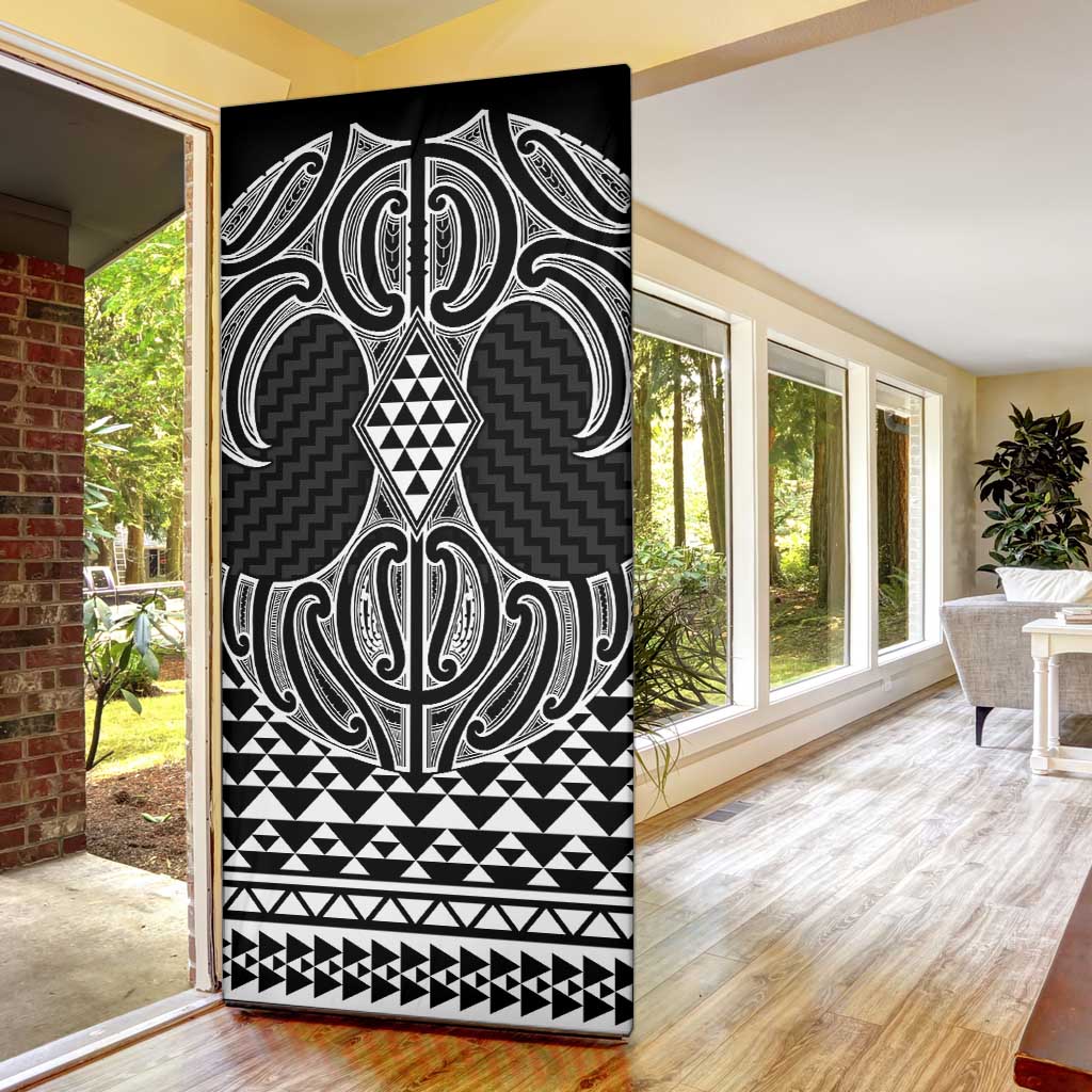 Ma Maori Ta Moko Poutama Art Door Cover - Polynesian Pride