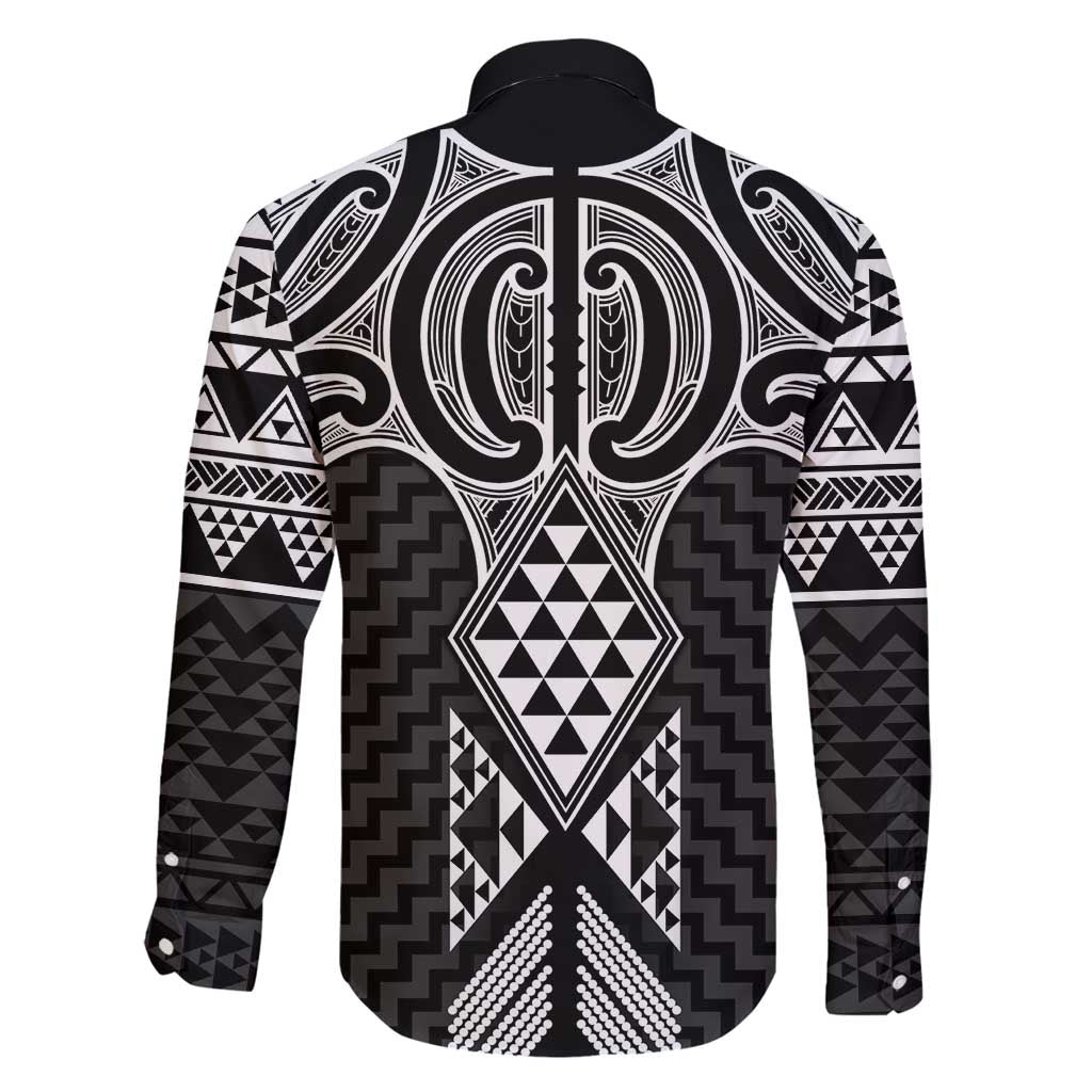 Ma Maori Ta Moko Poutama Art Family Matching Long Sleeve Bodycon Dress and Hawaiian Shirt LT9 - Polynesian Pride