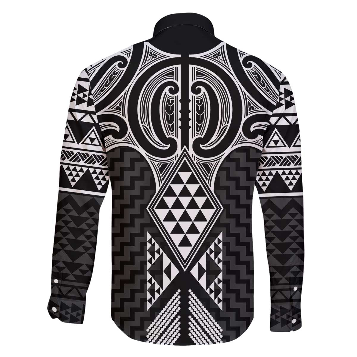 Ma Maori Ta Moko Poutama Art Family Matching Off The Shoulder Long Sleeve Dress and Hawaiian Shirt LT9 - Polynesian Pride