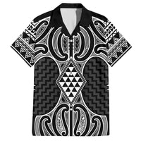 Ma Maori Ta Moko Poutama Art Family Matching Short Sleeve Bodycon Dress and Hawaiian Shirt LT9 Dad's Shirt - Short Sleeve White - Polynesian Pride