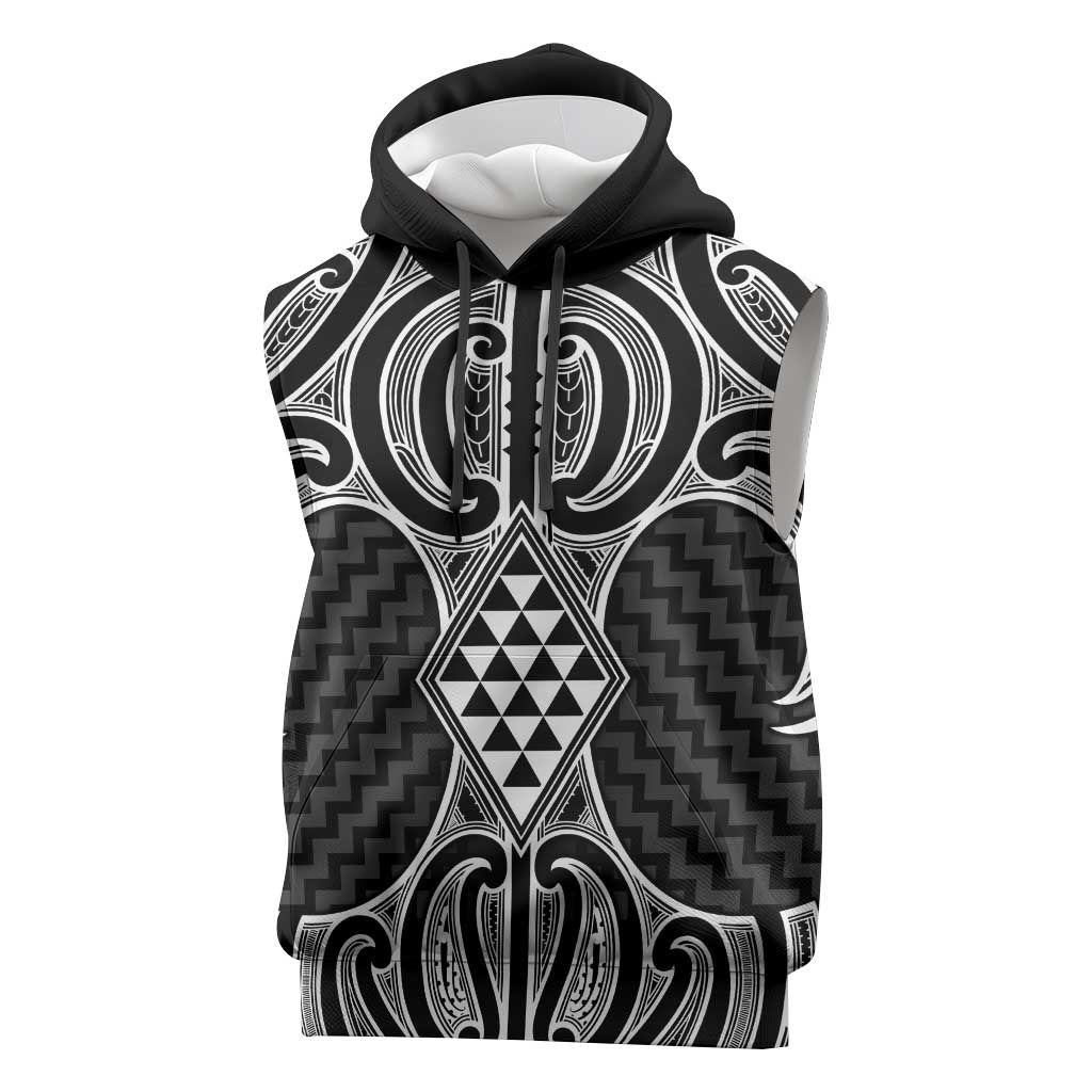Ma Maori Ta Moko Poutama Art Sleeveless Hoodie - Polynesian Pride