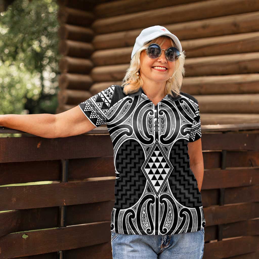 Ma Maori Ta Moko Poutama Art Women Polo Shirt