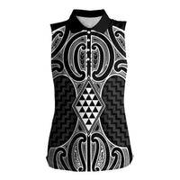 Ma Maori Ta Moko Poutama Art Women Sleeveless Polo Shirt