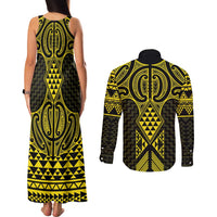 Mahi-dawg Maori Ta Moko Poutama Art Couples Matching Tank Maxi Dress and Long Sleeve Button Shirt