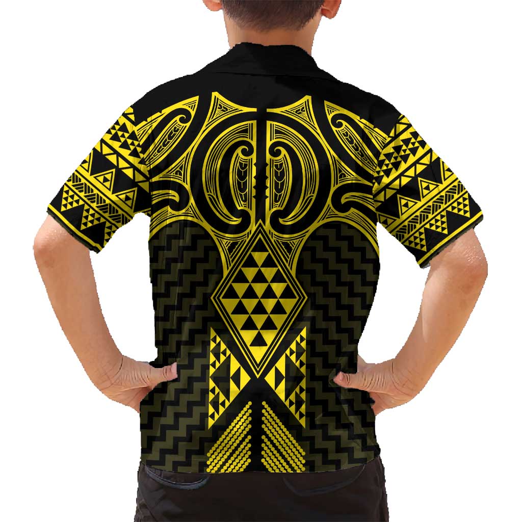 Mahi-dawg Maori Ta Moko Poutama Art Family Matching Off Shoulder Maxi Dress and Hawaiian Shirt LT9 - Polynesian Pride