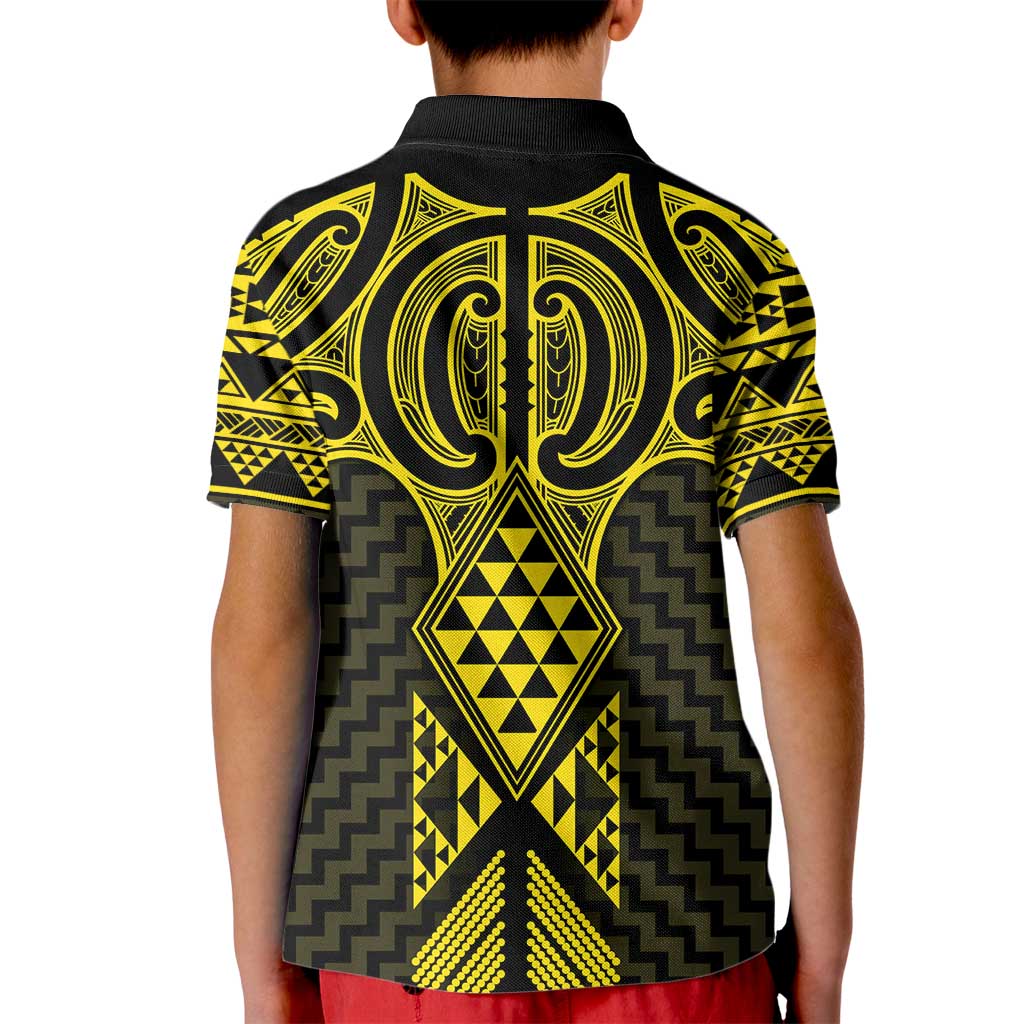 Mahi-dawg Maori Ta Moko Poutama Art Kid Polo Shirt