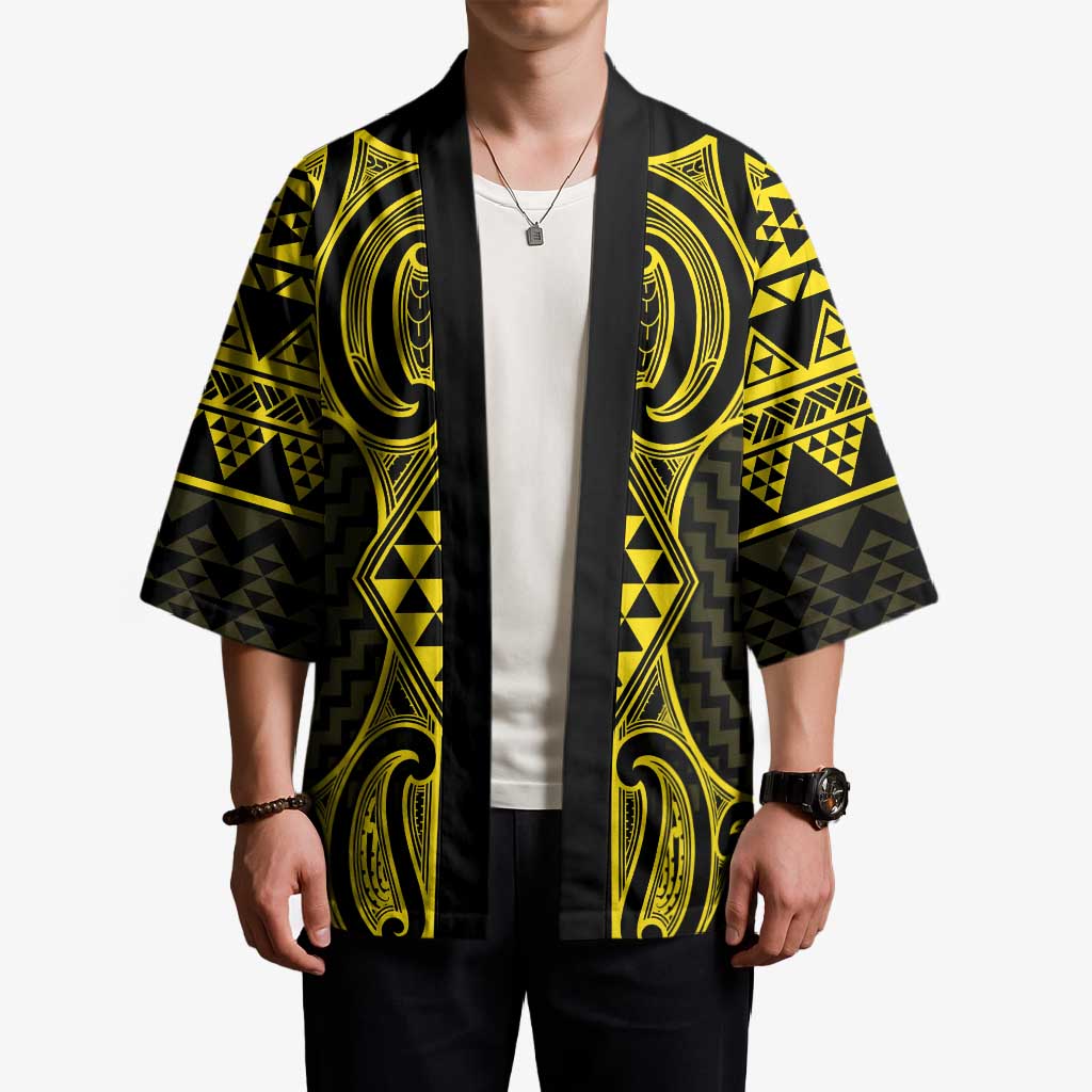 Mahi-dawg Maori Ta Moko Poutama Art Kimono - Polynesian Pride