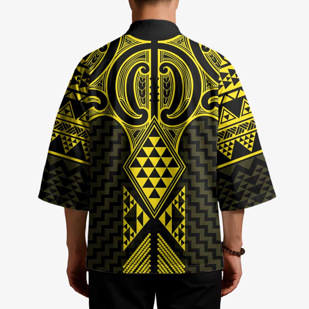 Mahi-dawg Maori Ta Moko Poutama Art Kimono - Polynesian Pride