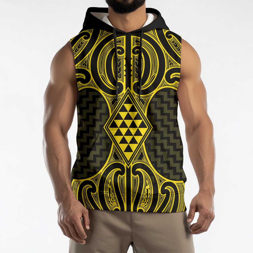 Mahi-dawg Maori Ta Moko Poutama Art Sleeveless Hoodie - Polynesian Pride