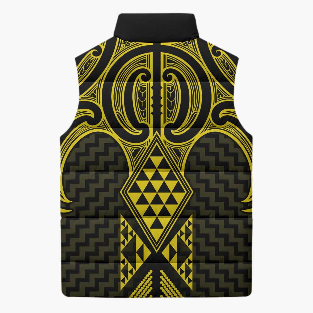 Mahi-dawg Maori Ta Moko Poutama Art Sleeveless Puffer Jacket - Polynesian Pride