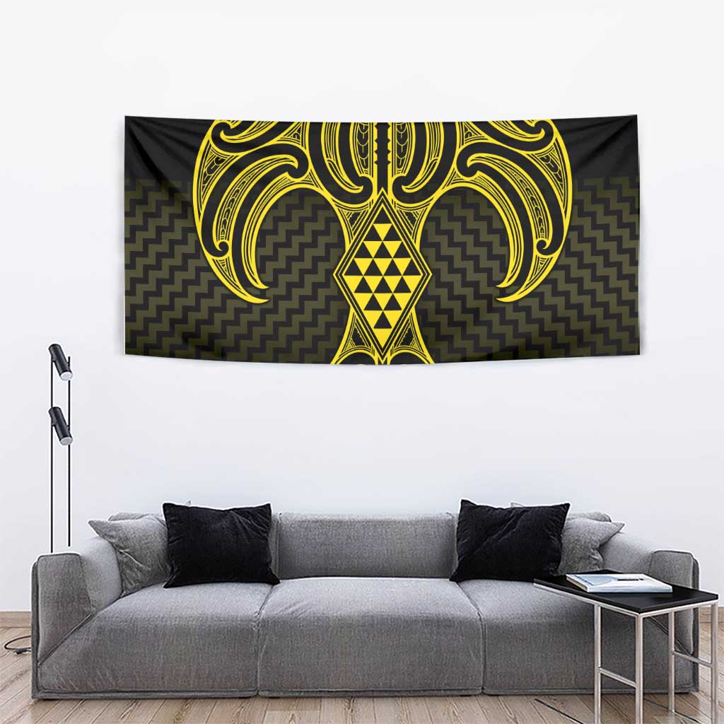 Mahi-dawg Maori Ta Moko Poutama Art Tapestry