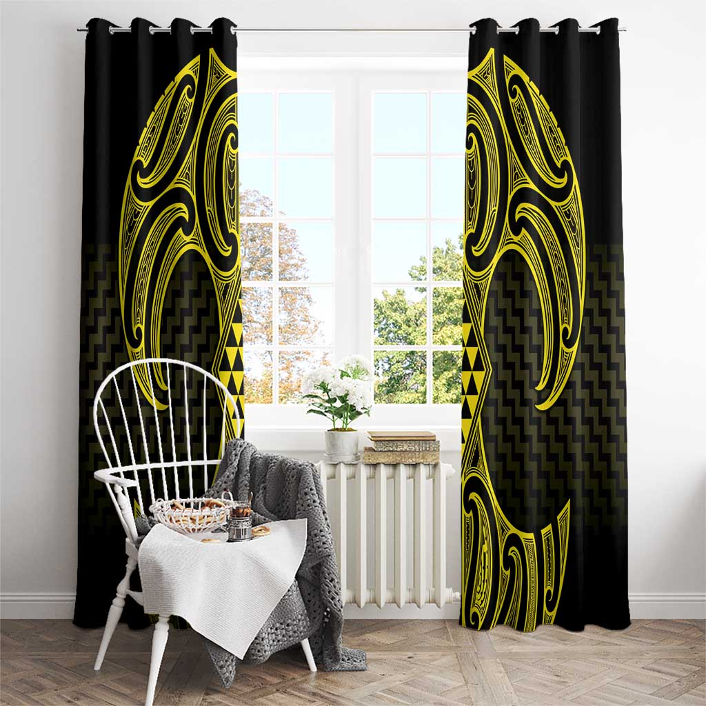 Mahi-dawg Maori Ta Moko Poutama Art Window Curtain