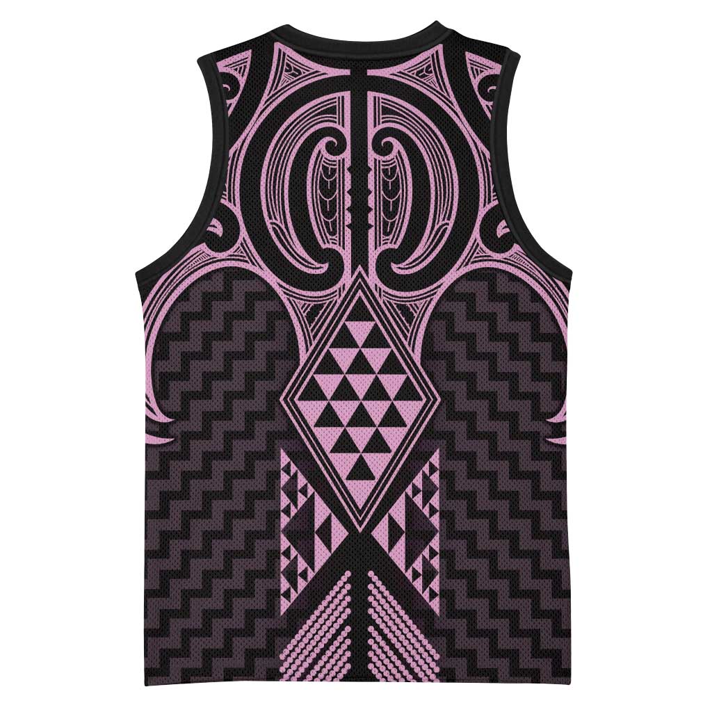Mawhero Maori Ta Moko Poutama Art Basketball Jersey - Polynesian Pride