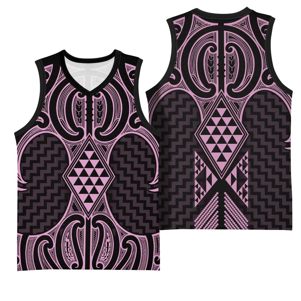 Mawhero Maori Ta Moko Poutama Art Basketball Jersey - Polynesian Pride
