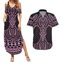 Mawhero Maori Ta Moko Poutama Art Couples Matching Summer Maxi Dress and Hawaiian Shirt