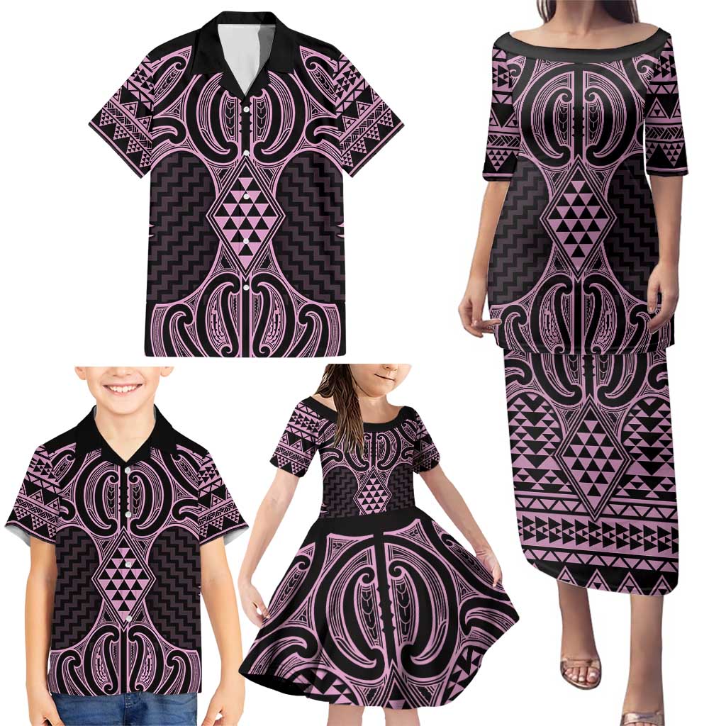 Mawhero Maori Ta Moko Poutama Art Family Matching Puletasi and Hawaiian Shirt LT9 - Polynesian Pride