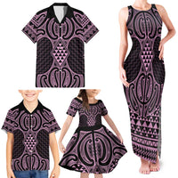 Mawhero Maori Ta Moko Poutama Art Family Matching Tank Maxi Dress and Hawaiian Shirt LT9 - Polynesian Pride