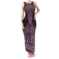 Mawhero Maori Ta Moko Poutama Art Family Matching Tank Maxi Dress and Hawaiian Shirt LT9 Mom's Dress Pink - Polynesian Pride
