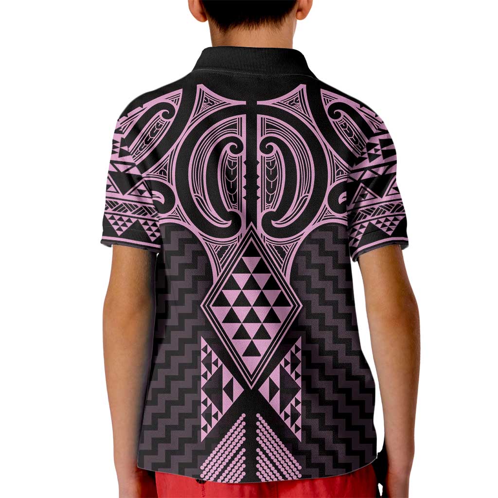 Mawhero Maori Ta Moko Poutama Art Kid Polo Shirt