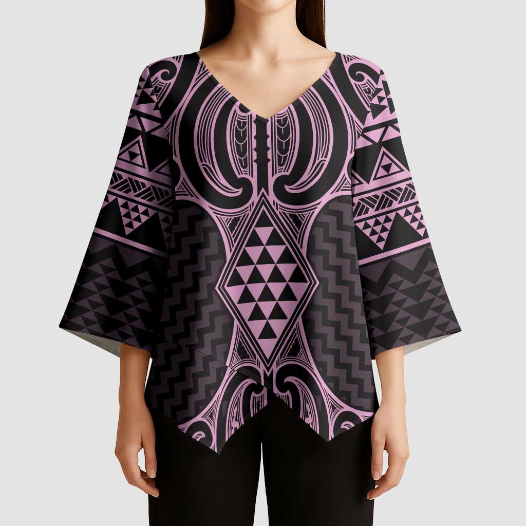 Mawhero Maori Ta Moko Poutama Art Kimono Sleeve Blouse LT9 - Polynesian Pride