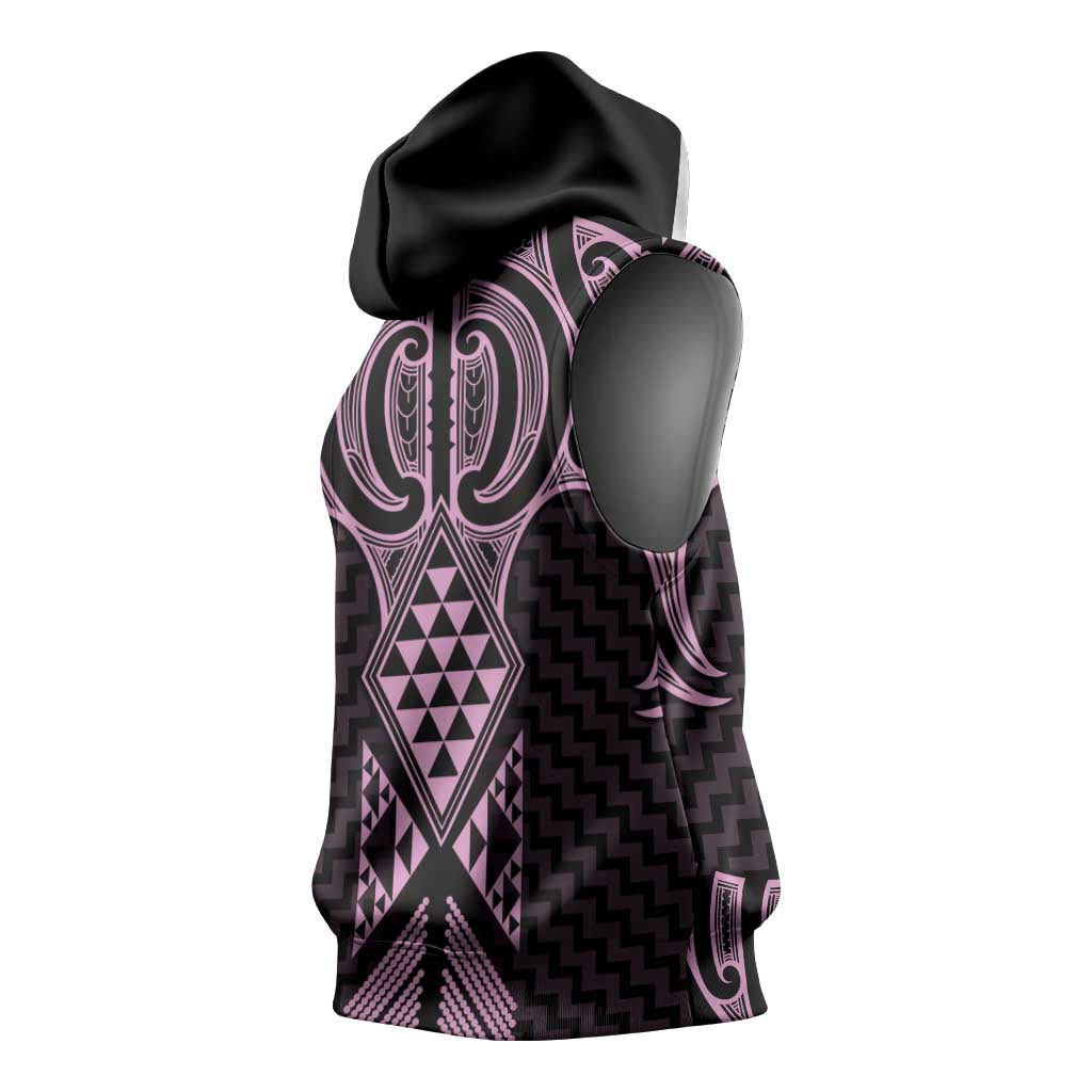 Mawhero Maori Ta Moko Poutama Art Sleeveless Hoodie - Polynesian Pride