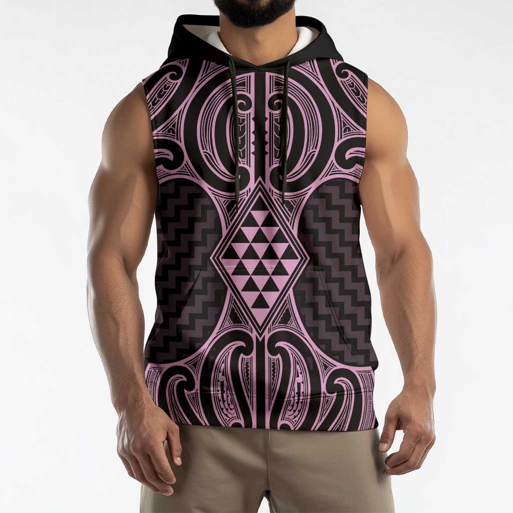 Mawhero Maori Ta Moko Poutama Art Sleeveless Hoodie - Polynesian Pride