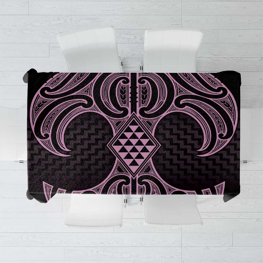 Mawhero Maori Ta Moko Poutama Art Tablecloth LT9 Pink - Polynesian Pride