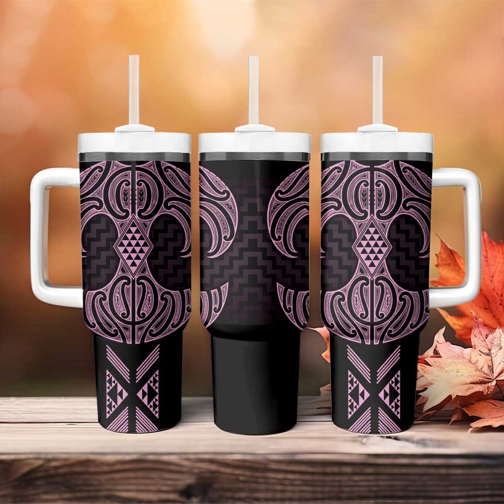 Mawhero Maori Ta Moko Poutama Art Tumbler With Handle