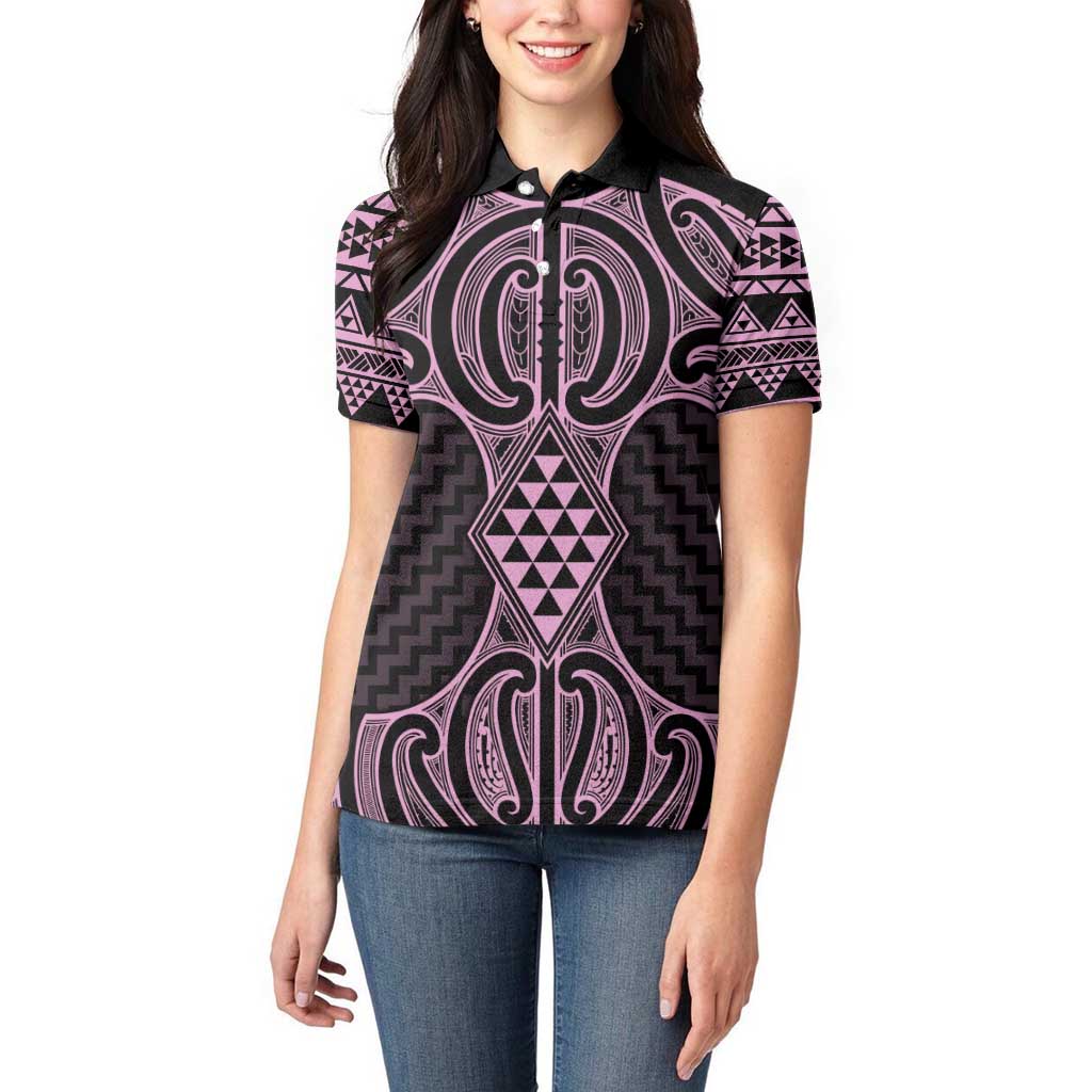 Mawhero Maori Ta Moko Poutama Art Women Polo Shirt