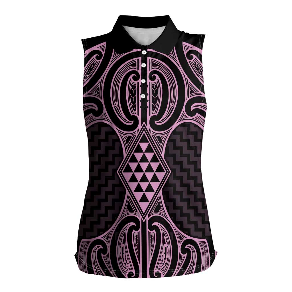 Mawhero Maori Ta Moko Poutama Art Women Sleeveless Polo Shirt