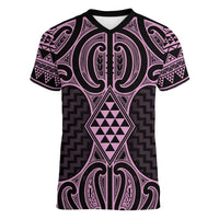 Mawhero Maori Ta Moko Poutama Art Women V-Neck T-Shirt