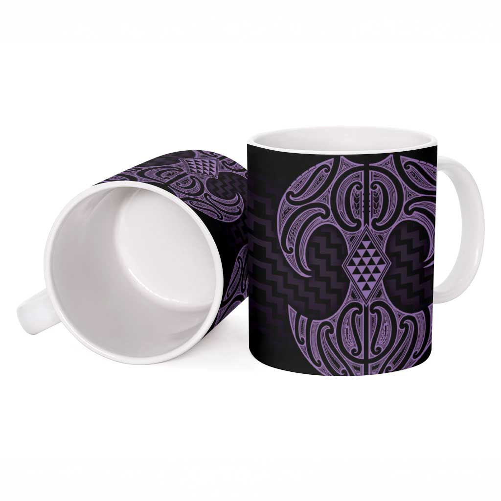 Waiporoporo Maori Ta Moko Poutama Art Ceramic Mug - Polynesian Pride