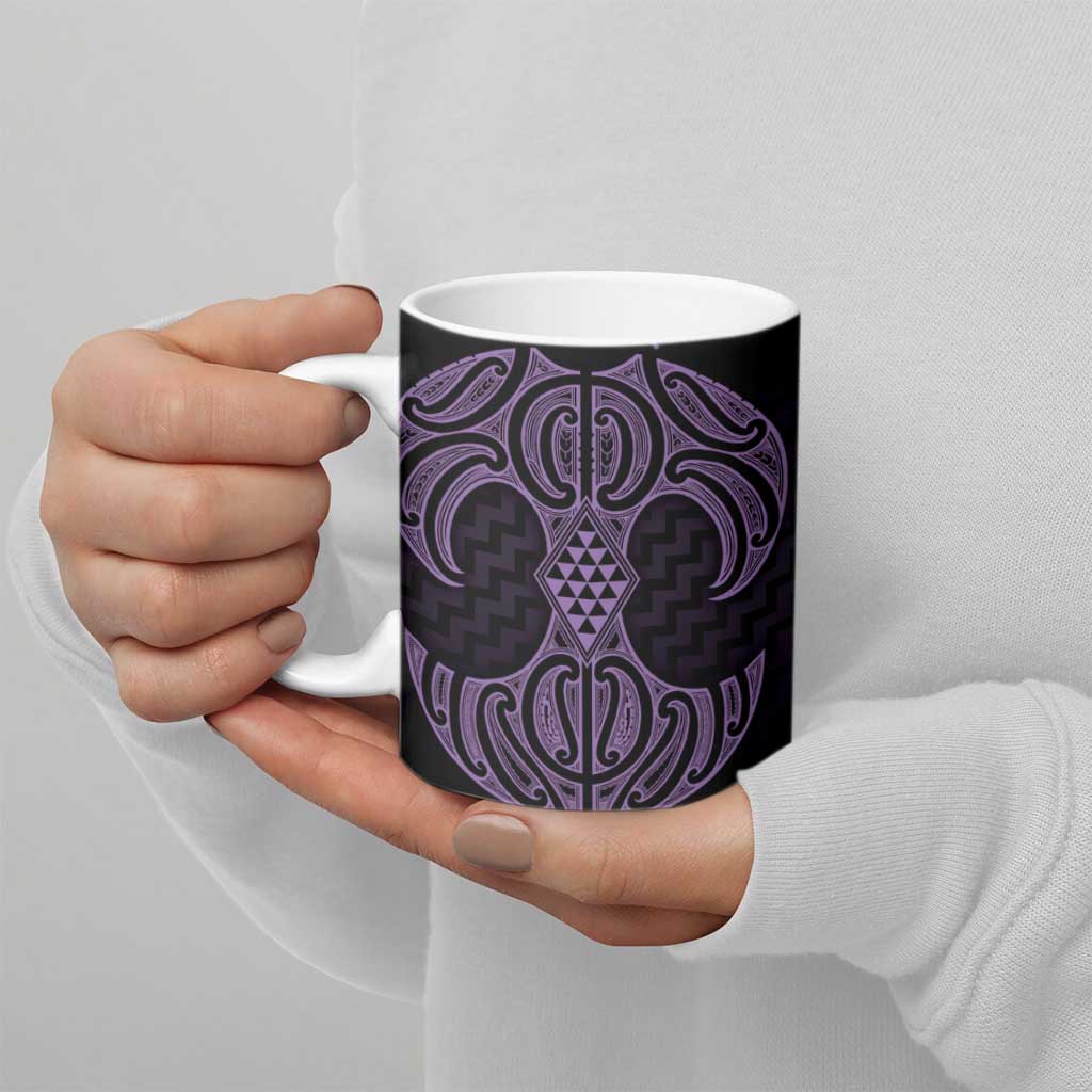 Waiporoporo Maori Ta Moko Poutama Art Ceramic Mug - Polynesian Pride