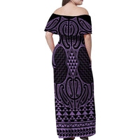 Waiporoporo Maori Ta Moko Poutama Art Family Matching Off Shoulder Maxi Dress and Hawaiian Shirt LT9 - Polynesian Pride